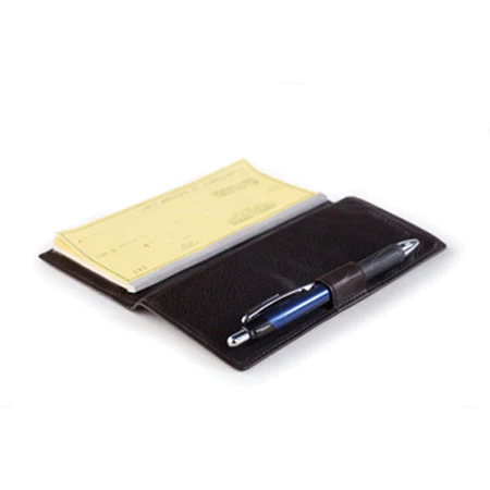 A Leather Case Notebook With a Pen Slot
