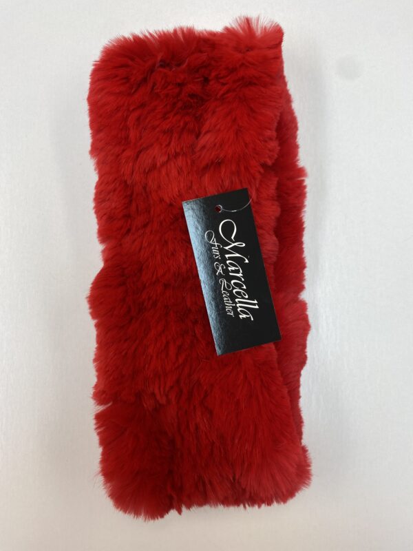 A Red Color Headband With Fur Material Copy