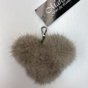 A Heart Shaped Brown Fur Keychain