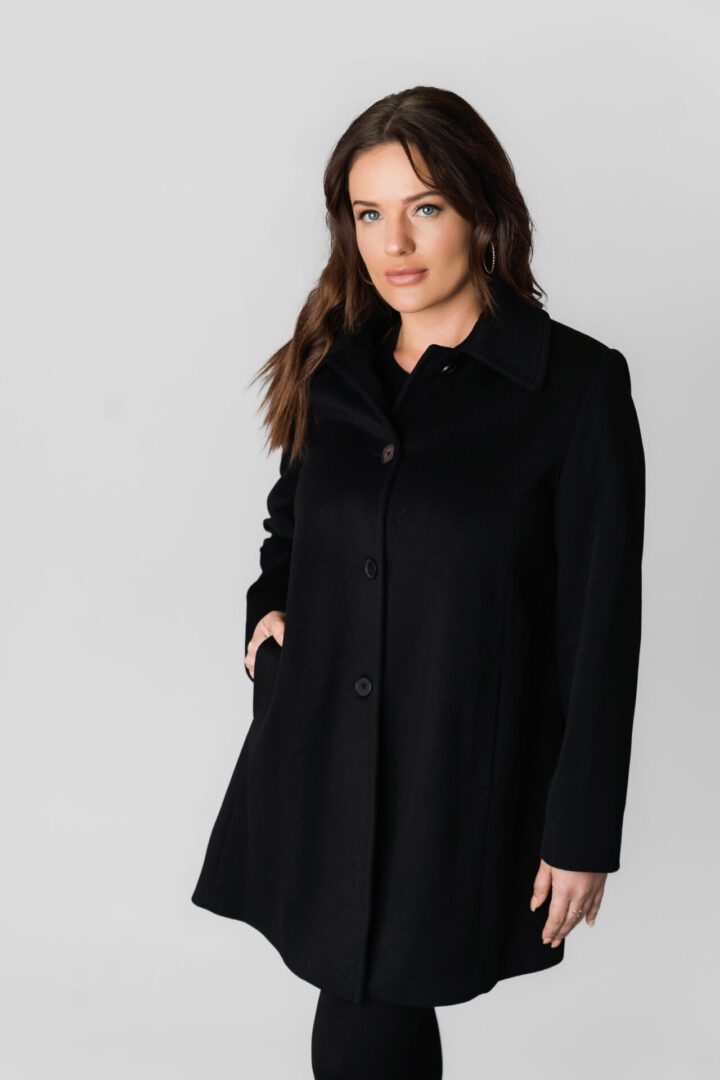 A Black Color Ful Sleeves Coat With Button Fit