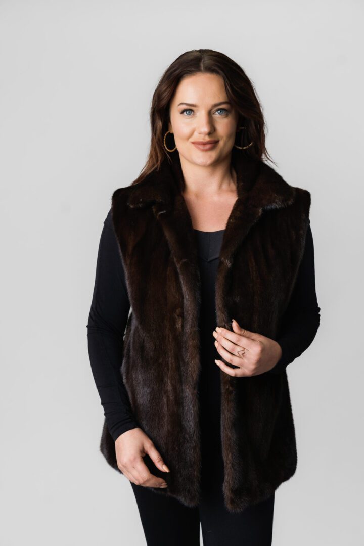 Mahogany Mink Vest Reversible to Leather