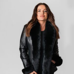 A Leather Jacket With Black Fur Lining